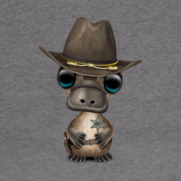 Cute Baby Platypus Sheriff by jeffbartels